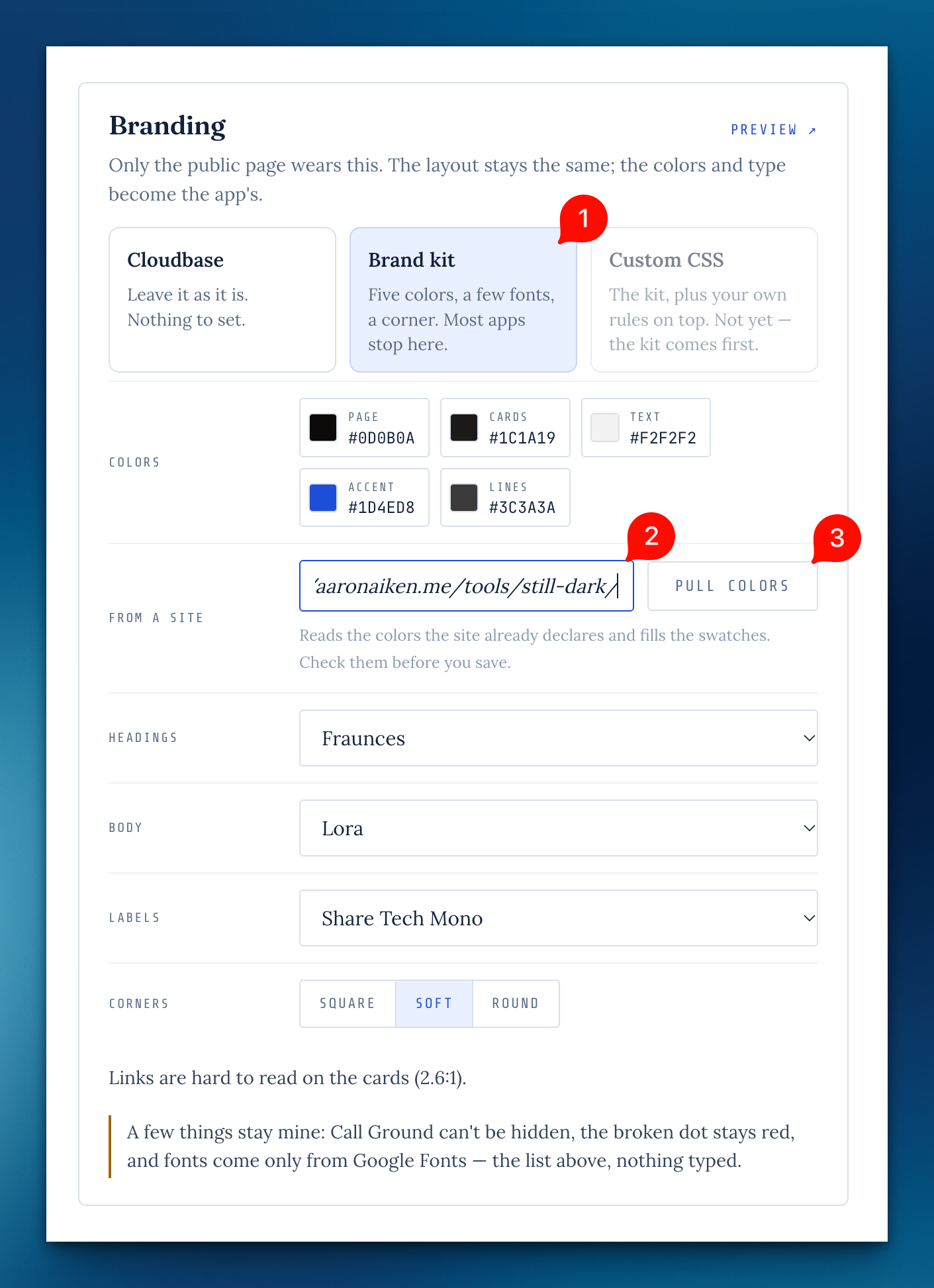 Pull an app's colors from its website